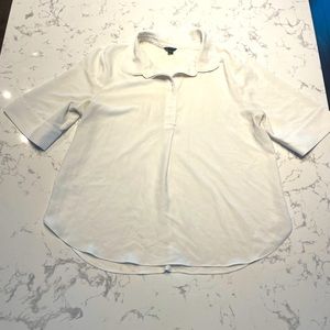 Ann Taylor blouse, Peter Pan collar, cream, size large